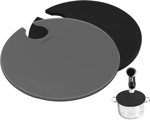 2 Pcs Silicone Lids, Sous Vide Lid Fits Up to 11 Pot, Black and Grey Temperature Control Lid for Precision Cooking, Sous Vide Tool Prevents Water Evaporation and Retain Flavor for Stock