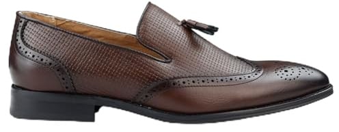 Infinity Leather Dolcetto Herren-Mokassins in Braun mit Quasten – Elegante Slipper