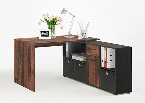 Wohnorama LEX Winkelschreibtisch Old Style dunkel/Matera i