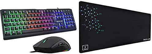 The G-Lab Combo Iridium - Pack Clavier et Souris Gamer Rétroéclairé - Clavier Gaming AZERTY USB Anti-Ghosting + Souris Gaming LED 3200 DPI - Nouveau 2021 & Pad – Tapis de Souris