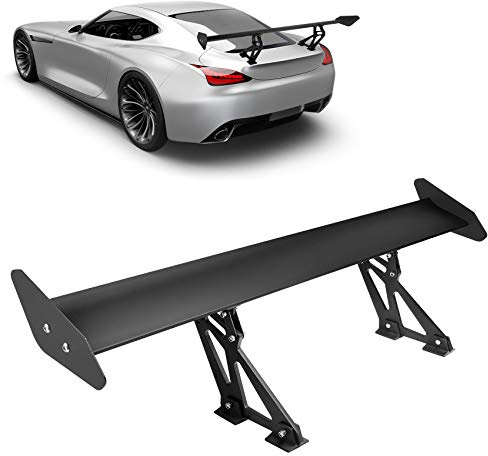 Seeutek GT Wing Spoiler 43.3 Inch Lightweight Aluminum Single Rear Wing, Adjustable Angle Car Spoiler Universal, Rear Spoiler for Cars Single Deck Black