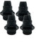 HALOTEC | 4er-Pack E14 Lampenfassungen | Mit Gewinde und Lampenschirm-Klemmring | E14 Fassung schwarz mit Gewinderohr | Farbe Schwarz
