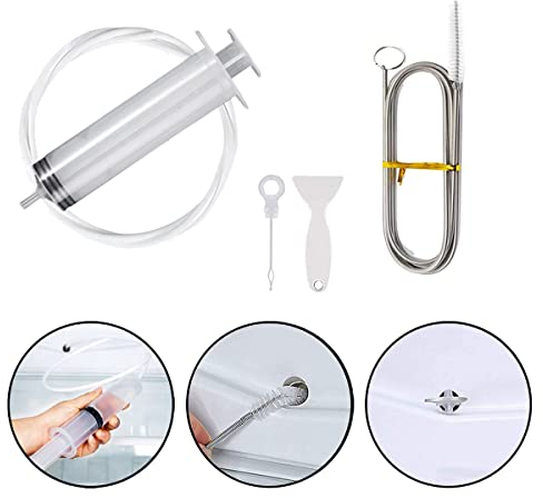 Cozylkx Refrigerator Drain Hole Clog Remover Set, 5PCS Fridge Cleaning Tool Kit Reusable Refrigerator Cleaning Kit