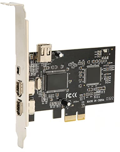 Bewinner PCIe Firewire Karte für 10, PCI E Firewire Controller Karte 4 Ports mit Low Profile Halterung und Kabel für Desktop PC und DV Verbindung