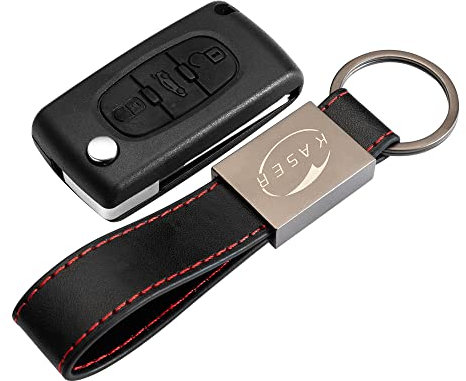 KASER Cover Guscio Scocca Chiave Telecomando 3 Tasti compatibile per Citroen C1 C2 C3 C4 C5 - versione con alloggio batteria