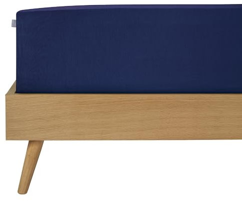 Schiesser Spannbettlaken Elli - 97/3-150 x 200 cm - Dunkelblau