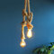 Rrzshop Hanfseil Hängelampe Vintage Pendelleuchte Hängeleuchte Hanfseillampe Deckenleuchte, E27 Industrie Seile Lampe Leuchte Deckenlampe, für Esstisch Wohnzimmer Schlafzimmer Küche (ohne Birne)
