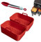 CERENE - Accessori per friggitrice ad aria,Contenitori per friggitrice ad aria,Cestello friggitrice ad aria fino a 9 litri, Accessori friggitrice ad aria,Teglia per friggitrice ad aria/Rosso