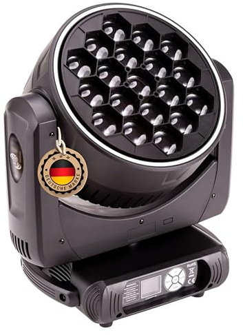 ETEC Professional LED Moving Head Bee Eye 1940 Zoomfunktion Flower Effekt Rotation 19x40 Watt LED Ring Beam Wash DJ Effekt Club Effekt Scheinwerfer Veranstaltung Bühnenbeleuchtung