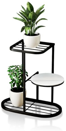 Mulaibdin Porte Plante Interieur, Support Plantes Interieur, Étagère Plante Metal, Support Jardiniere Balcon, Etagere Plantes Exterieur, Support Pot de Fleur, Porte Plante Fer Forge (3 Niveaux)