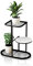 Mulaibdin Blumenständer Metall Schwarz, Pflanzenständer Outdoor, Pflanzenregal Vintage, Blumenregal Balkon, Blumentreppe Draußen & Innen für Balkon Deko,Wohnzimmer (3 Etagen)