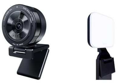 Razer Kiyo Pro - USB Streaming Kamera mit Hochleistungslichtsensor und Ständer & Logitech for Creators Litra Glow Premium LED Streaming-Licht mit TrueSoft