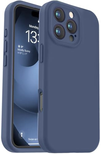 Vooii Compatible with iPhone 16 Pro Max Case, Liquid Silicone Upgrade [Camera Protection] [Fit for Battery Charger Cases] Shockproof Phone Case for iPhone 16 Pro Max 6.9 inch - Navy Blue
