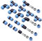 Verdone PE-Rohr Verbinder Set XL für 32mm Rohre - 5x T-Stück, 4x Winkel 90°, 3x Gerade Verbinder, 4x Stopfen - Schraubverbinder für Bewässerungssysteme, Gartenanlagen - PN10