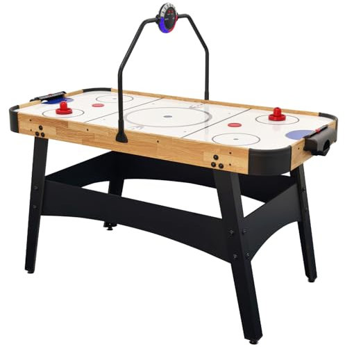 OYE 137,2 cm LED Air Hockey Tisch mit elektronischem Punktezähler, angetriebener elektrischer Hockeyspieltisch, digitaler beleuchteter Anzeigetafel, Hockeyspiel-Set, leistungsstarker Motor