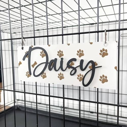 Personalized Dog Crate Sign, Custom Kennel Nameplate, Toy Box Sign, Hanging Doghouse Decor, Dog Gift Idea (Design E,8.75 * 3.75IN)