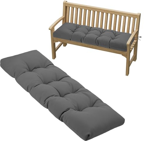 PRIMEPATIO Bankkissen 100x40cm, Schaumstofffüllung mit Steppung, Grau