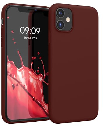 kwmobile Hülle für Apple iPhone 11 TPU Case - Handyhülle unterstützt kabelloses Laden, Flexible Schutzhülle, gummiertes Cover in Bordeaux Violett