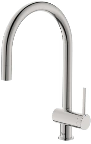 Roca Ona Grifo de Cocina Monomando Acero Inoxidable con Caño Giratorio y Ducha Extraíble 2 Funciones Cold Start - Ref. A5A811FSM0