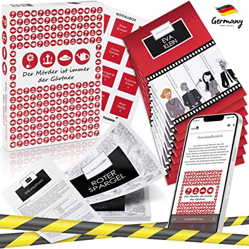 Parameter B - Der Mörder ist Immer der Gärtner - Krimidinner für 4 Personen – spannendes Krimidinner für zuhause - Krimispiel - realistische Beweise