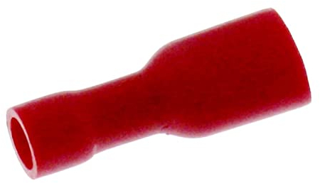 Lumonic 25x Flachsteckhülse 0,5-1,5mm² in rot I Flachsteckhülsen für Flachstecker 0,8mm x 4,8mm I Kabelschuhe Flachstecker vollisoliert