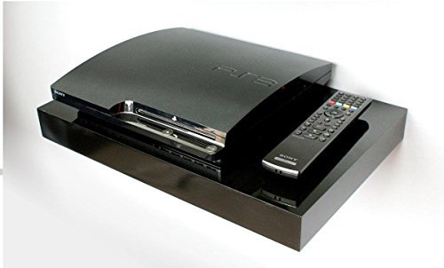 High Gloss Floating Media Shelves Shelf For DVD SKY BOX TV AV Xbox Wall Mounted Kit Unit MDF (High Gloss Black)