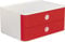 HAN Schubladenbox Allison SMART-BOX mit 2 Schubladen und Trennwand, Kabelführung, stapelbar, Utensilienbox für Büro, Schreibtisch Küche, möbelschonende Gummifüße, 1120-17, hochglänzend, cherry red