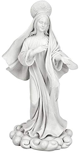Design Toscano Religiöse Statue Blessed Virgin Mary of Unconditional Love von Künstlerin Evelyn Myers Hartley, 20,3 cm, Medium, Weiß