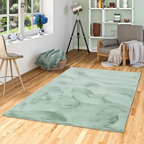 Pergamon Luxus Super Soft Fellteppich Plush Mintgrün in 7 Größen