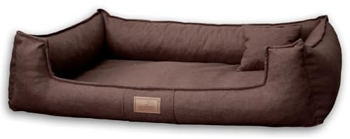 tierlando® Orthopädisches Hundebett Goofy inkl. Matratzenschoner für mittelgroße, große und sehr große Hunde, Möbelstoff, Waschbar Hundesofa Hundekörbchen | Braun | G4-A-01
