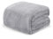 Exclusivo Mezcla Queen Size Fleece Bed Blanket, 230x230 CM Soft Jacquard Weave Waffle Pattern Blankets for Bed Settees, Light Grey