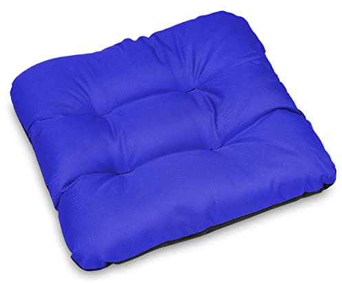 SuperKissen24. Stuhlkissen Sitzkissen für stühle - 6er Set 45x45 cm - Outdoor und Indoor - blau