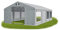 Das Company Partyzelt 6x8m Lagerzelt Universalzelt Moskitonetz wasserdicht grau mit Bodenrahmen und Dachverstärkung 560g/m² PVC Plane Robust Festzelt Gartenzelt Summer Plus ISDM - Gartenpavillon