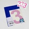BS® Large Waterproof Non-fading Self Adhesive Vinyl Numbers | 3 (THREE) | 150mm | Pack of 4 | BABY PINK | Wheelie Bin Numbers