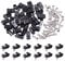 Swpeet 120 Stück schwarze 1/4 Zoll Nylon Kunststoff R-Type Kabelklemmen Klemm-Kit Nylon Schraubmontage Schnurbefestigungsclips mit 120 Stück Schrauben für Drahtmanagement (1/4 Zoll, schwarz)