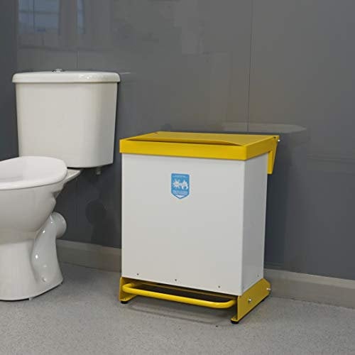 Office Needs Direct Steel Anti-microbial Sanitary Bin and Nappy Bin Foot Pedal Operated 42 Litres