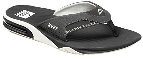 Reef Herren Fanning Flipflop, schwarz/silberfarben, 45 EU