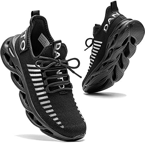 DANNTO Laufschuhe Herren Turnschuhe Damen Sneaker Leichte Atmungsaktiv rutschfeste Sportschuhe Gym Fitness Outdoor Schuhe Fashion Straßenlaufschuhe Schwarz 46