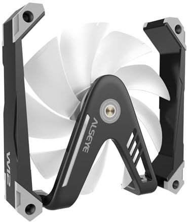 ALSEYE W12 Pro Case Fan, Extraordinary 'W' Designed PC Fans, Full Aluminium Frame 120mm ARGB & PWM Computer Case Fan (Black)