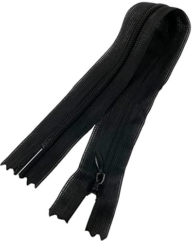 Aerzetix - C60878 - Set di 10 Cerniere Invisibili 25cm Non separabili - Cerniera Lampo - Colore Nero - pelletteria Jeans Pantaloni Vestito Gonna Abbigliamento Cucito
