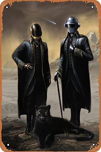Nuepaoser Daft Punk Poster, Retro-Stil, Metallschild, Wandkunst, Dekoration, Metallschild, 20,3 x 30,5 cm