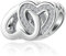 LSxAB Double Heart Love Charm Compatible with Pandora Charms Bracelets