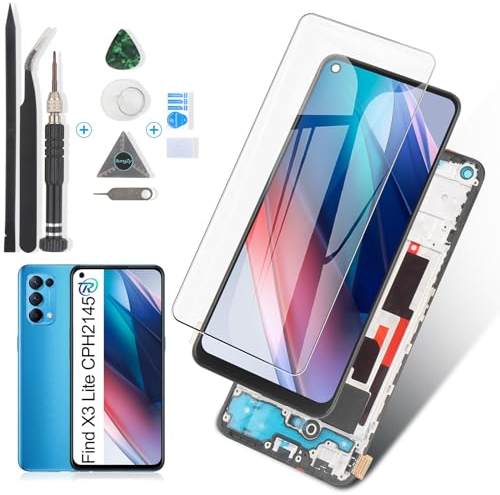 RongZy Display for Oppo Find X3 Lite Screen Replacement Touch LCD Display Digitizer Assembly for Oppo Find X3 Lite with Kit(Black with Frame)