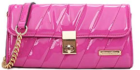QUEEN HELENA Borsetta Lucida Elegante a Tracolla Pochette Rigida Donna 7032 (7033 Fucsia)