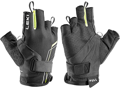 LEKI Nordic Breeze Shark Short Handschuhe, Black-Yellow-White, EU 11