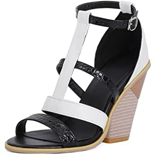 10CM/3.54IN Modell Catwalk High Heel Sandalen Bühne Performance Dicke Ferse Sandalen Nachtclub Catwalk Pole Tanzschuhe,Weiß,45 EU