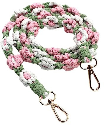 chiwanji Fleur tissée Cordon de téléphone Portable macramé Porte-clés lanière Remplacement charmes créatif bandoulière pour Femmes clés Porte-clés Portefeuille, Style c
