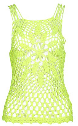 NALLY Top de Ganchillo, Amarillo Fluorescente, XL/XXL para Mujer