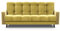 Mars Meble Schlafsofa mit Bettkasten - Dreisitzer 220cm Breit Polstersofa mit Schlaffunktion Nancy BIS, aus Velours Sofa mit Federkern Holzbeine, Stoff: Kronos 11 - Gelb