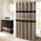 Madison Park Donovan, tenda da doccia ricamata, motivo a blocchi di colore, per bagno tradizionale, lavabile in lavatrice, schermo privacy in tessuto, 183 x 183 cm, colore nero